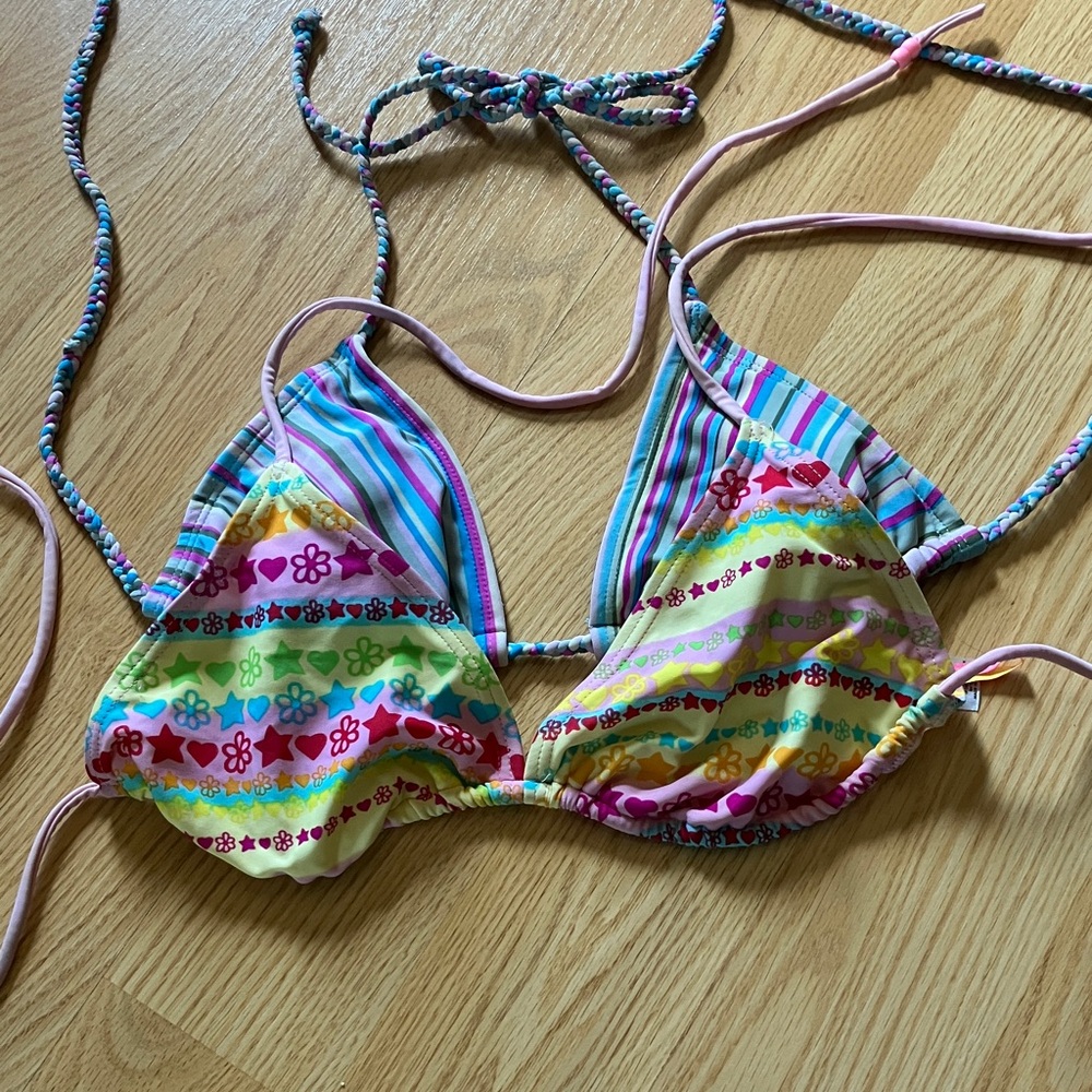 Apollo Swim Multicolor Striped and Floral Bikini